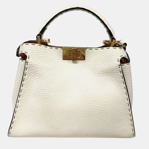 Fendi White Peekaboo Essential Selleria Shoulder Bag - Fendi - Modalova