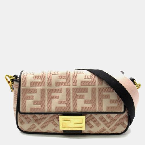 Fendi Leather Canvas Pink Beige Black Mamma Bucket Shoulder Bag - Fendi - Modalova