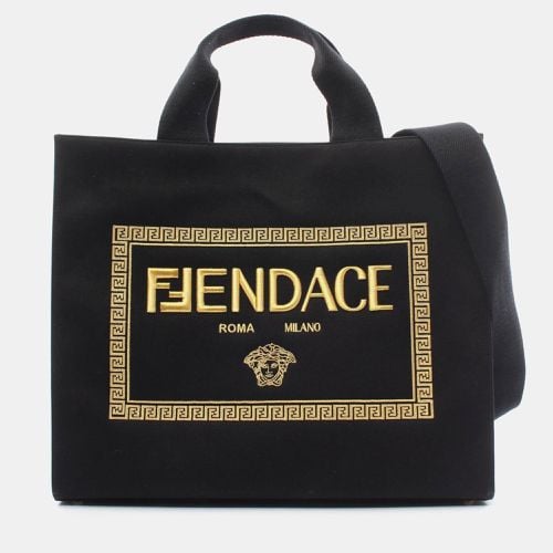 Fendi Canvas Black Fenderche Tote Bag - Fendi - Modalova