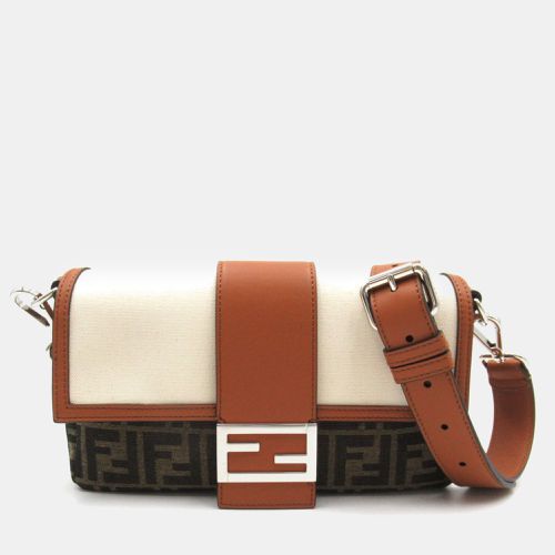 Fendi Brown Beige canvas leather Zucca Shoulder Bag - Fendi - Modalova