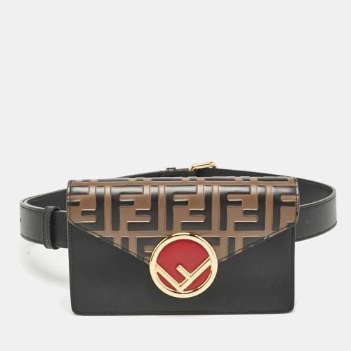 Fendi Black/Tobacco Zucca Leather Kan I F Convertible Belt Bag - Fendi - Modalova