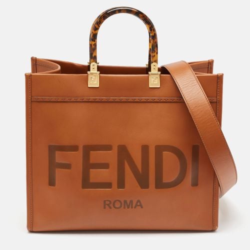 Fendi Brown Leather Medium Sunshine Tote - Fendi - Modalova