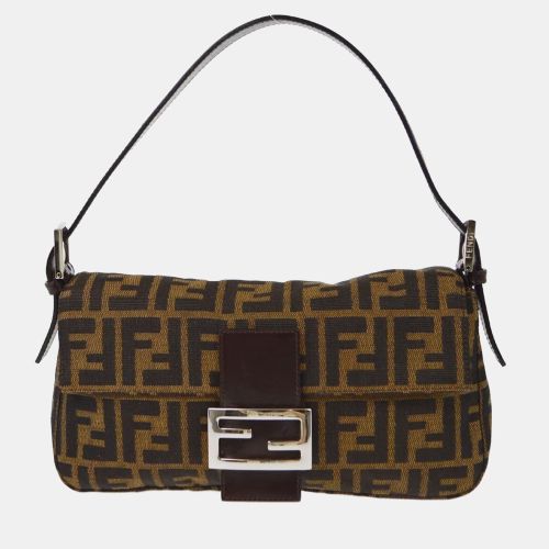 Fendi Brown Zucca Baguette Handbag - Fendi - Modalova