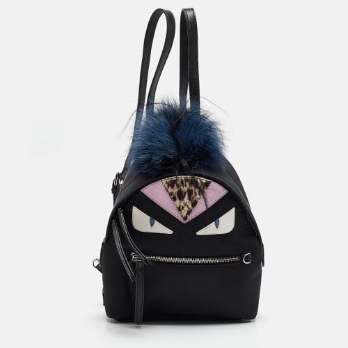 Fendi Black Nylon and Leather Mini Monster Eye Backpack - Fendi - Modalova