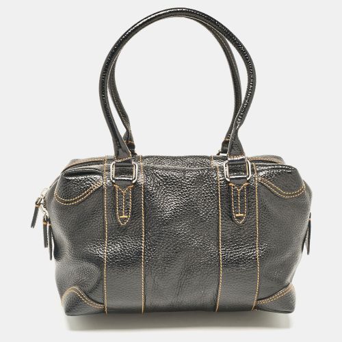 Fendi Black Leather Bauletto Boston Bag - Fendi - Modalova