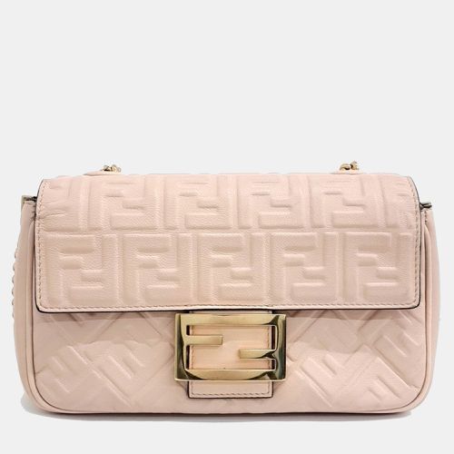 Fendi Pink Leather Baguette Chain Shoulder Bag - Fendi - Modalova