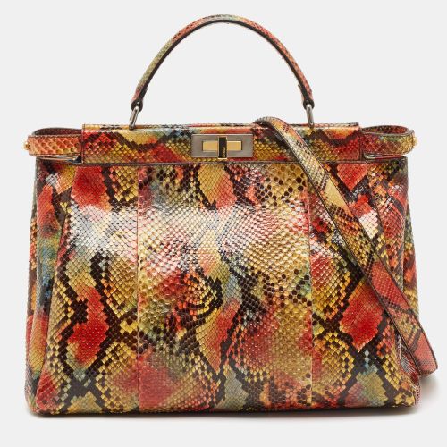 Fendi Multicolor Python Large Peekaboo Top Handle Bag - Fendi - Modalova