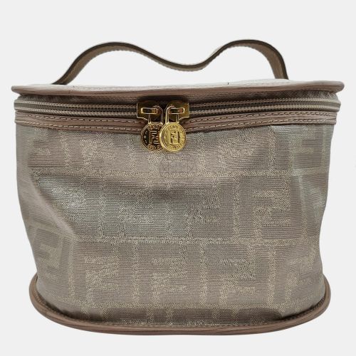 Fendi Vintage Gold Canvas Zucca Vanity Bag - Fendi - Modalova