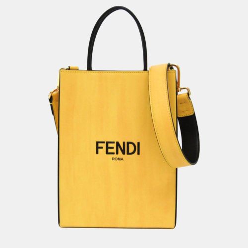 Fendi Yellow Leather Roma Shopping Bag - Fendi - Modalova