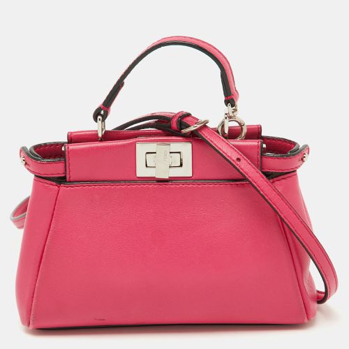 Fendi Pink Leather Micro Peekaboo Top Handle Bag - Fendi - Modalova