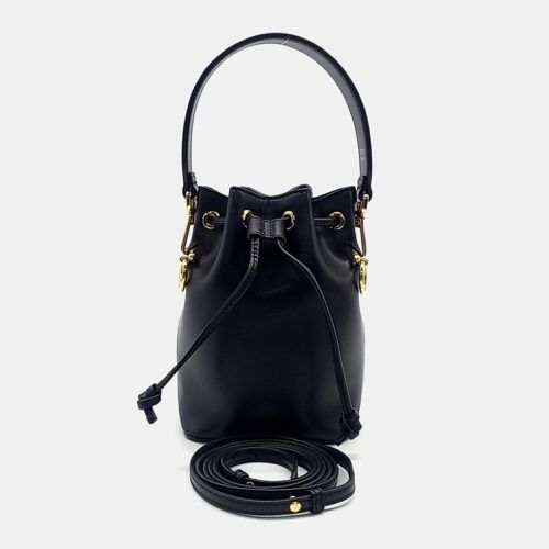 Fendi Black Leather Montresor Bucket Mini Bag - Fendi - Modalova