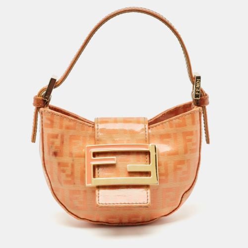 Fendi Orange Zuchinno Coated Fabric Micro Croissant Hobo - Fendi - Modalova