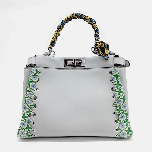 Fendi Blue Leather Peekaboo Regular Bag - Fendi - Modalova