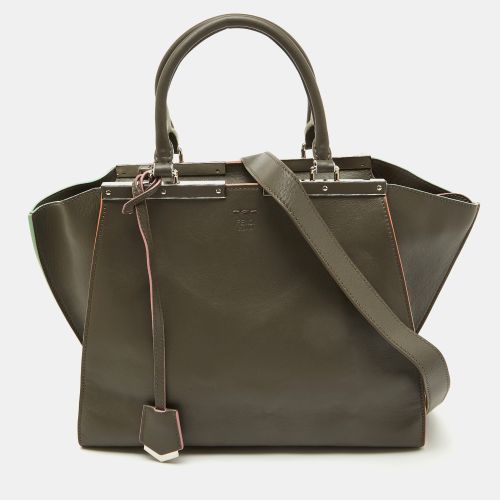 Fendi Dark Grey Leather Medium 3Jours Tote - Fendi - Modalova