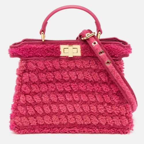 Fendi Pink Shearling and Leather Small Peekaboo ISeeU Top Handle Bag - Fendi - Modalova