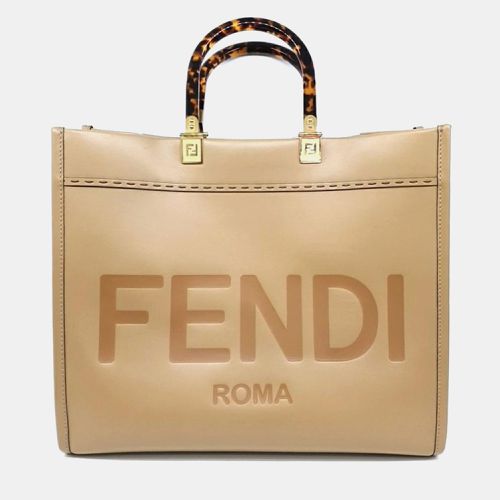 Fendi Beige Leather Medium Sunshine Tote Bag - Fendi - Modalova