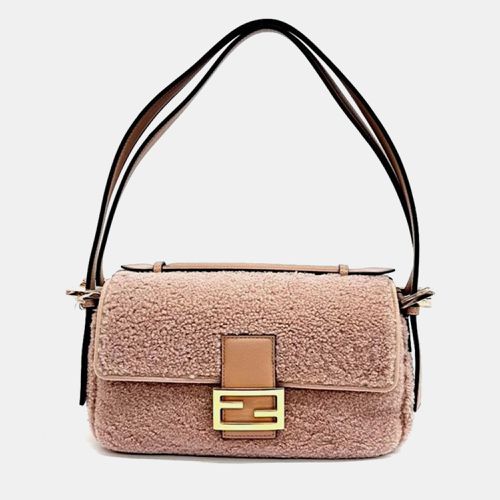 Fendi Beige Shearling Multi Baguette Shoulder Bag - Fendi - Modalova