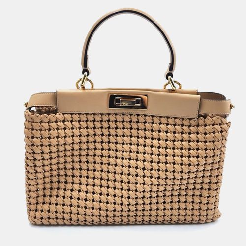 Fendi Woven Leather Mini Peekaboo Top Handle Bag - Fendi - Modalova