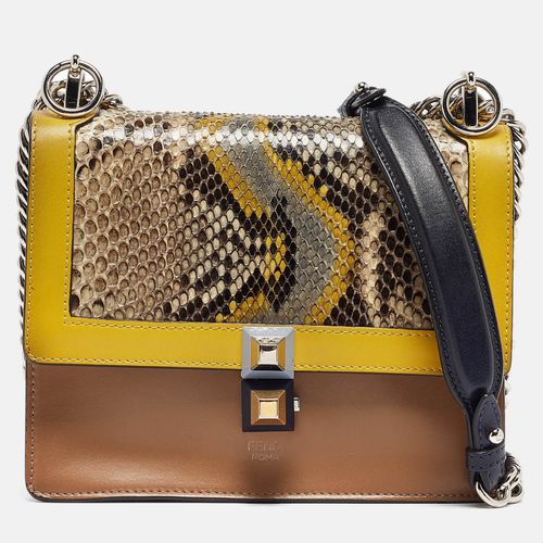 Python and Leather Mini Kan I Shoulder Bag - Fendi - Modalova