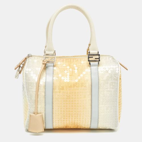 Fendi Ombre Yellow Zucchino Fabric and Leather Small Forever Bauletto Bag - Fendi - Modalova