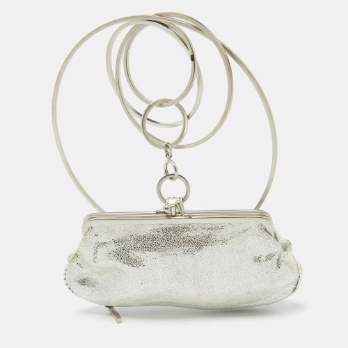 Fendi Silver Suede Rings Clutch - Fendi - Modalova