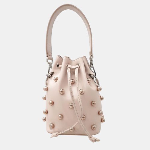 Fendi Pink Calfskin Pearl Studded F is Fendi Mini Mon Tresor Bucket Bag - Fendi - Modalova