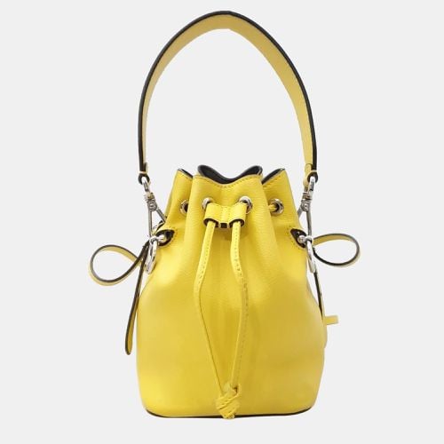 Fendi Yellow Leather Montresor Mini Bucket Bag - Fendi - Modalova