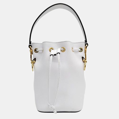 Fendi White Leather Mini Mon Tresor Bucket Bag - Fendi - Modalova