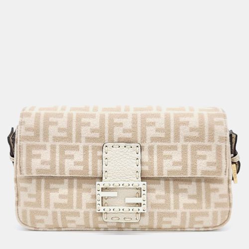 Fendi Beige Leather Selleria Baguette Shoulder Bag - Fendi - Modalova