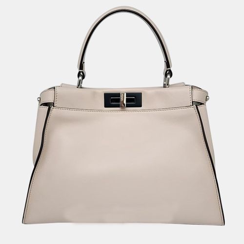 Fendi Neutral Leather Peekaboo Medium Satchel Bag - Fendi - Modalova