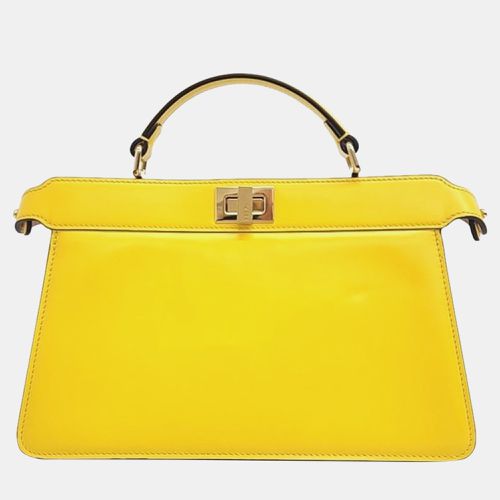 Fendi Yellow Leather Peekaboo I See You Tote Handbag - Fendi - Modalova