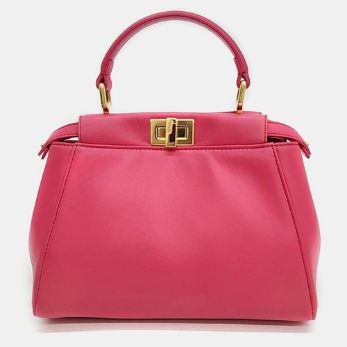 Fendi Beige Leather Peekaboo Mini Handbag - Fendi - Modalova