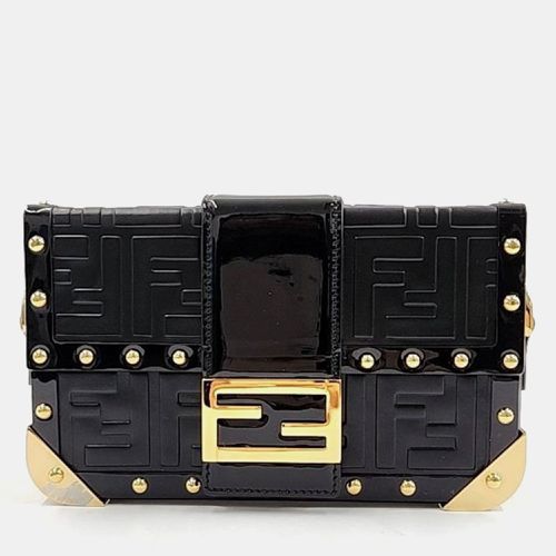 Fendi Black Leather Baguette Trunk Mini Crossbody Bag - Fendi - Modalova