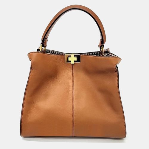 Fendi BrownLeather Peekaboo X Lite Tote Bag - Fendi - Modalova