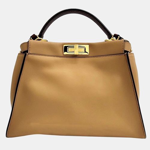 Fendi Brown Leather Peekaboo Medium Handbag - Fendi - Modalova