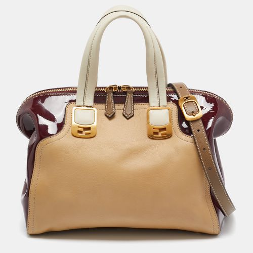 Beige Patent and Leather Chameleon Satchel - Fendi - Modalova