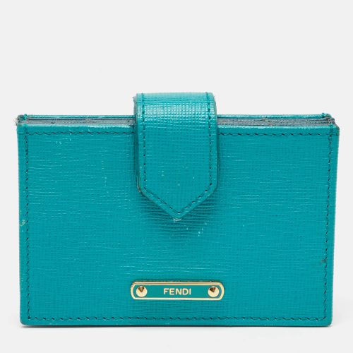 Fendi Green/Teal Leather Elite Accordion Card Holder - Fendi - Modalova