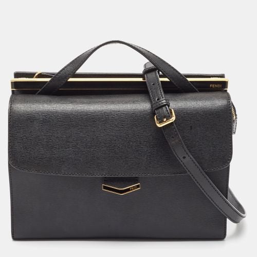 Fendi Black Leather Small Demi Jour Top Handle Bag - Fendi - Modalova