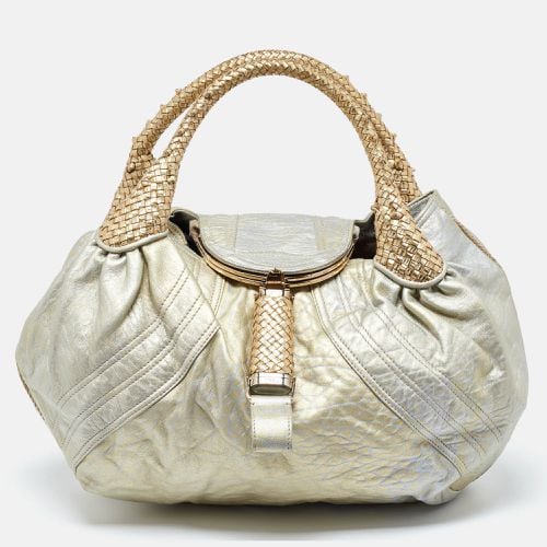 Fendi Metallic Gold Textured Leather Spy Hobo - Fendi - Modalova