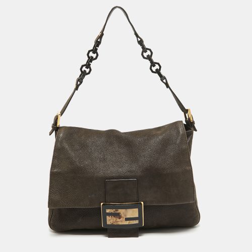 Dark Nubuck Shimmer Leather Mama Forever Shoulder Bag - Fendi - Modalova