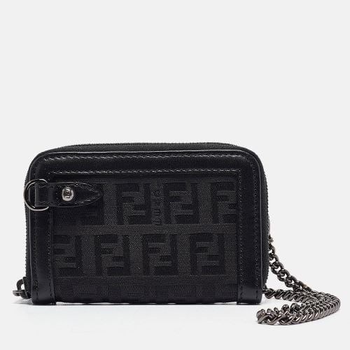 Fendi Black Zuchino Canvas and Leather Coin Purse - Fendi - Modalova