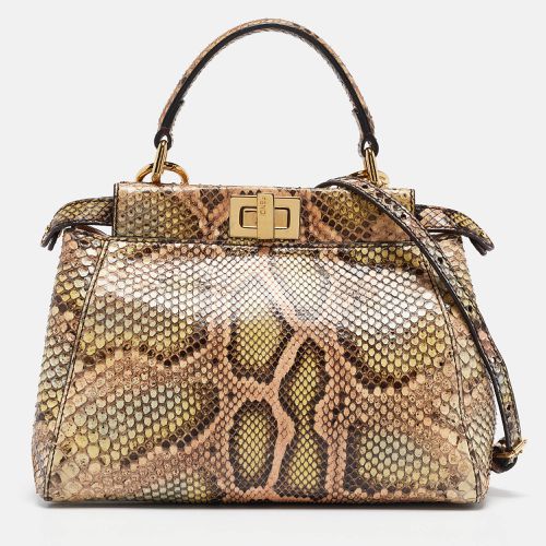 Fendi Multicolor Python Mini Peekaboo Top Handle Bag - Fendi - Modalova