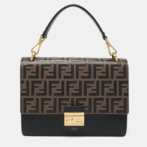 Fendi Black/Brown FF Embossed Leather Kan U Top Handle Bag - Fendi - Modalova