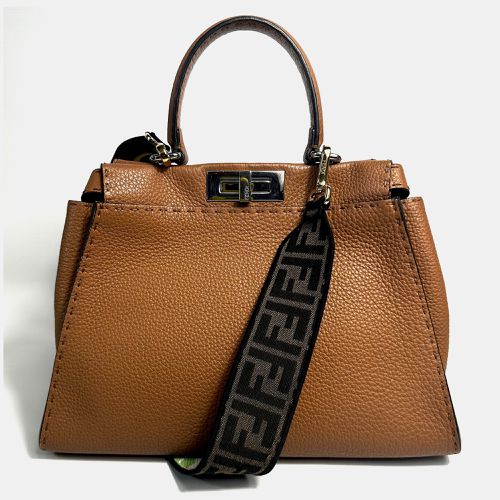 Fendi Brown Leather Medium Peekaboo Bag - Fendi - Modalova