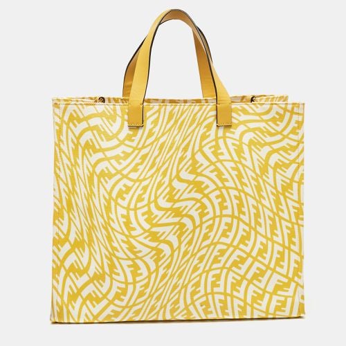 Fendi x Sarah Coleman Yellow FF Vertigo Canvas and Leather Shopper Tote - Fendi - Modalova