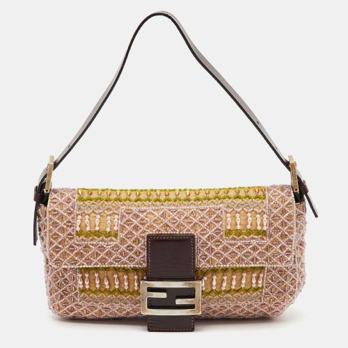 Fendi Multicolor Beads and Leather Baguette Bag - Fendi - Modalova