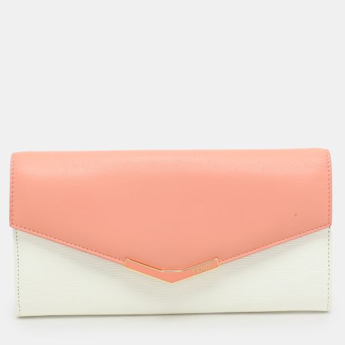 Fendi White/Peach Leather 2Jours Continental Wallet - Fendi - Modalova