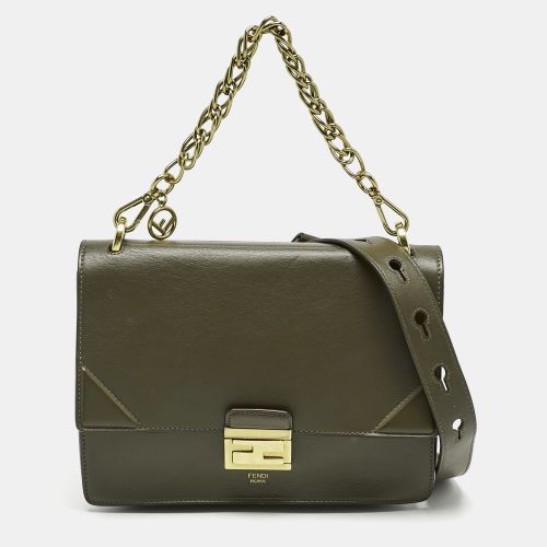 Fendi Olive Green Leather Kan U Shoulder Bag - Fendi - Modalova