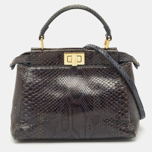 Fendi Teal Python Mini Peekaboo Top Handle Bag - Fendi - Modalova