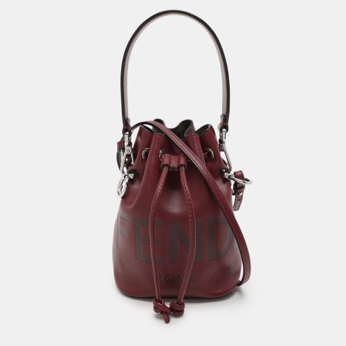 Fendi Burgundy Leather Mini Mon Tresor Bucket Bag - Fendi - Modalova